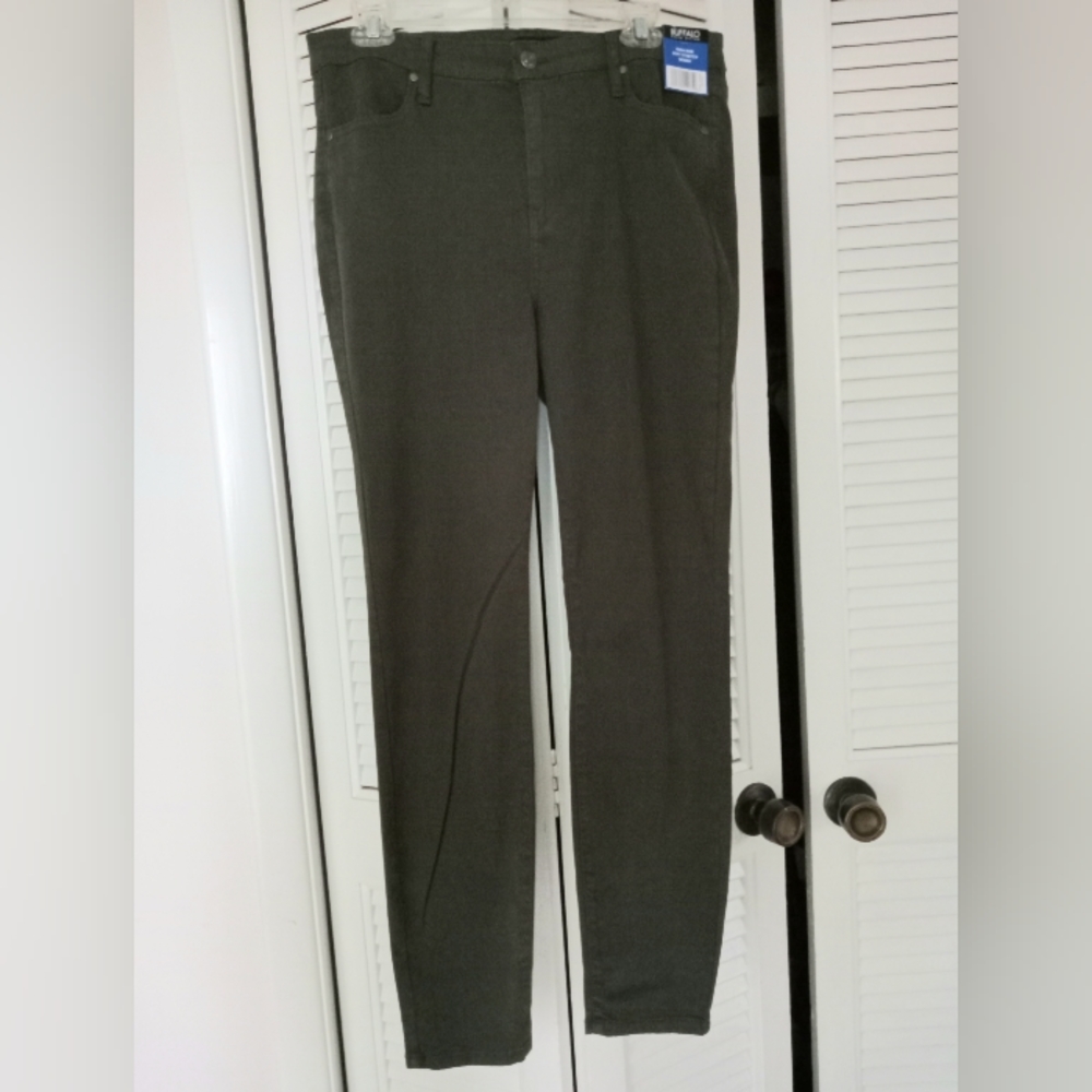 Buffalo Bitton High Rise Soft Stretch  Ankle Skinny Jeans Sz 10 30 inseam Olive